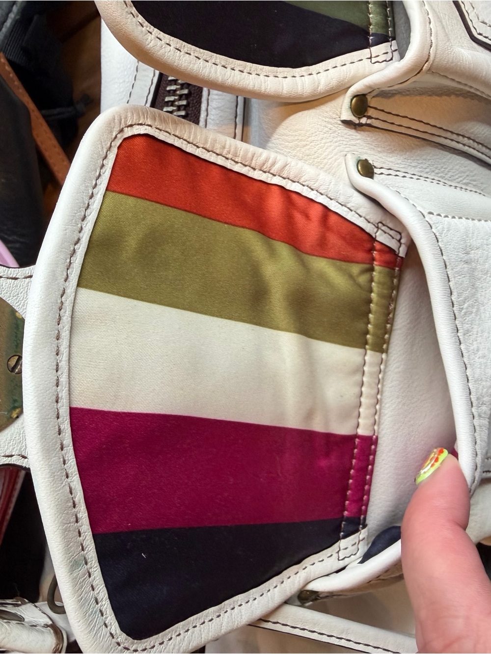 Coach White 65th Anniversary Legacy Leather Double-Front Pocket Shoulder Bag - Picture 9 of 13